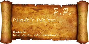 Pintér Péter névjegykártya