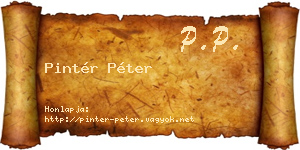 Pintér Péter névjegykártya