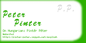 peter pinter business card