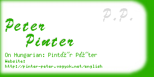 peter pinter business card